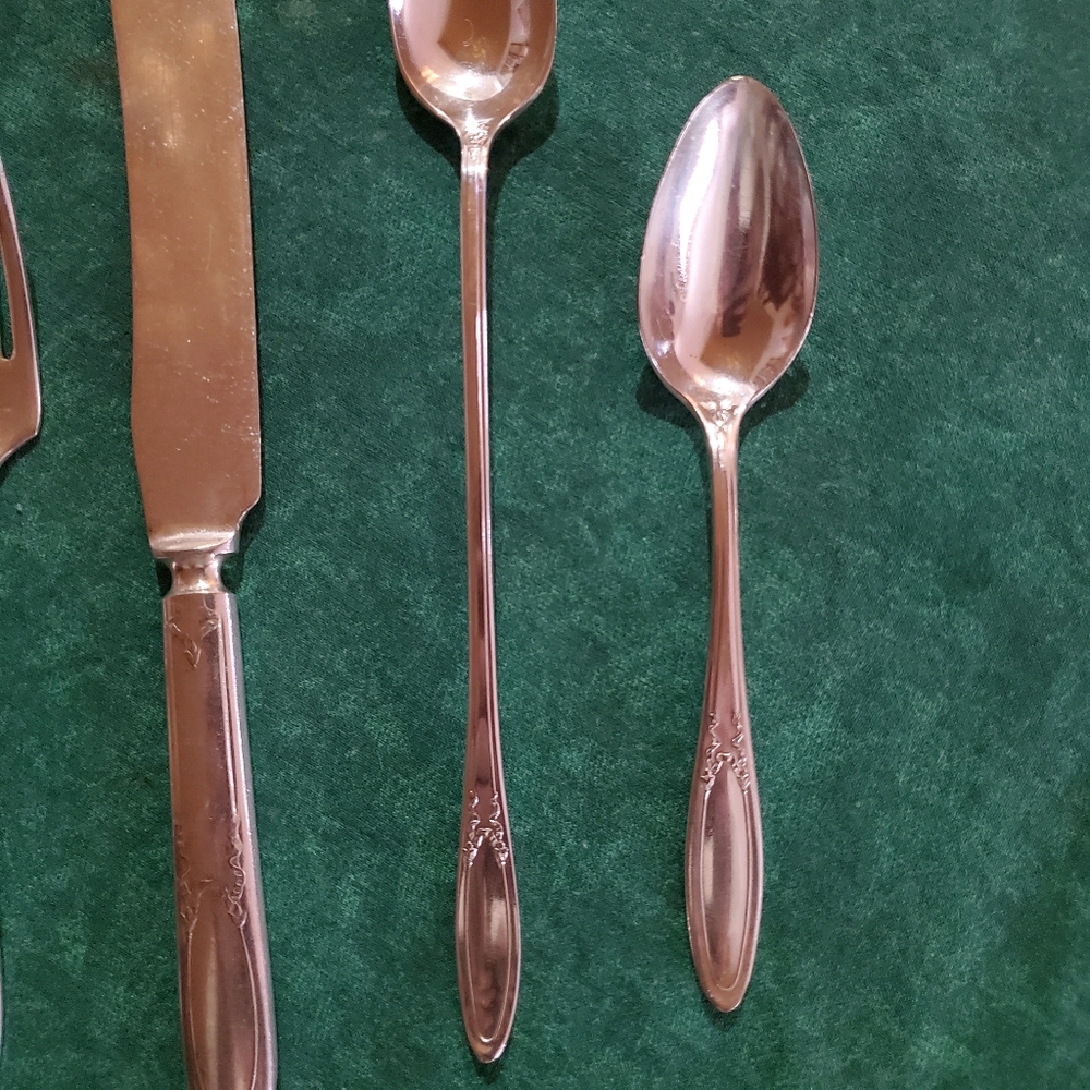 1915 - 46 Piece Antique Associated Silver Plated Yourex Panama Flatware Set - Picture 3 of 8